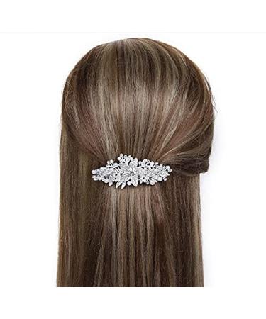 Voarge Wedding Hair Clip Rhinestone Bridal Hair Accessories Simulated Pearl Hair Clip Barrette Silver-Tone Flower Hair Piece for Women and Girls (black) - Buy Online on GoSupps.com