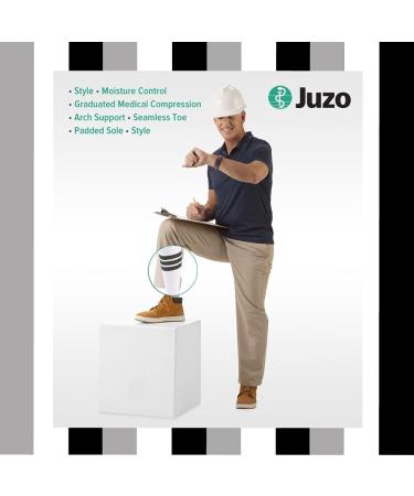 Juzo 20-30 mmHg Power Comfort Knee High Compression Sock - Heather Gray Large | Best International Shipping - Buy Online on GoSupps.com