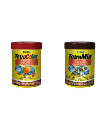 Tetra Tropical Colour Flakes + TetraMin Tropical Flakes Fish Food Bundle