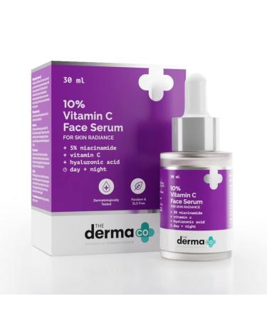 Derma Cos 10% Vitamin C Face Serum - Radiance Boosting with Niacinamide & Hyaluronic Acid - 30ml - Buy Online on GoSupps.com