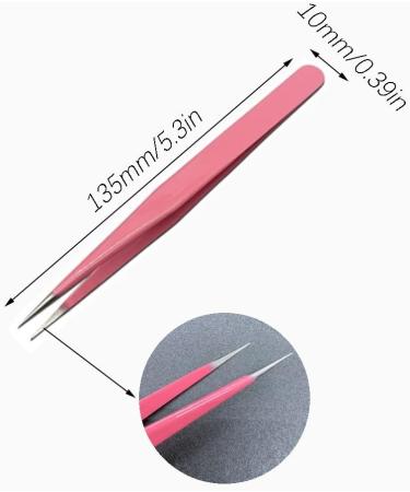 2 Pcs Stainless Steel Straight and Curve Tip Eyelash Extension Tweezers for Nail Art - Precision Tweezers for Eyelash Extensions - Buy Online on GoSupps.com