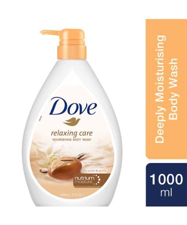 Do.ve Relaxing Shea Butter Body Wash with Vanilla - 1L Moisturizing Shower Gel Soothing & Gentle Cleanser for Smooth Skin - Naturally Derived Ingredients - Buy Online on GoSupps.com