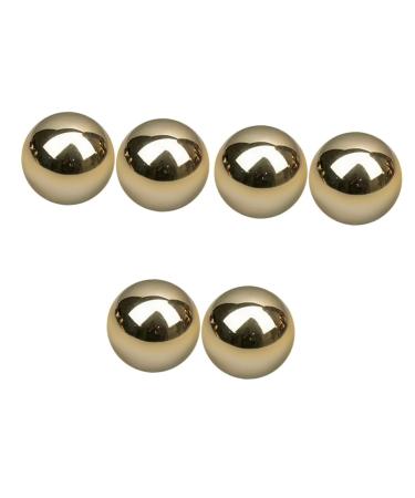 Magiclulu 6 StK Gymnasikball from brass Massage balls for exercises palm massage ball foot massager Small smooth balls portable massage balls metal massage balls The gold