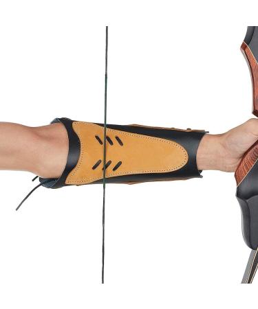 Adjustable Leather Arm Guard for Archery and Hunting - Brown-Black - Buy Online on GoSupps.com