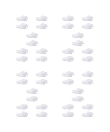 Kikolufy Soft Elliptical Silicon Nose Pad for Glasses (Transparent 20 Pairs)