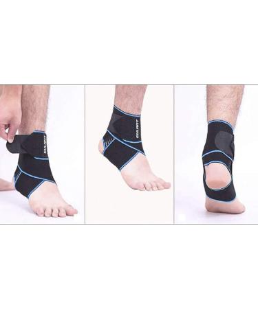 Adjustable Eulant Ankle Bandage - Anti-Slip Silicone Stripes - Highly Elastic Foot Support for Volleyball Football & Running - Blue 85cm (2 Pieces) - International Shipping Available - Buy Online on GoSupps.com