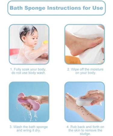FENGZHAO Bath Sponge 4pcs Exfoliating Shower Brushes Set for Women - Soft Sponge for Dead Skin Removal - Buy Online on GoSupps.com