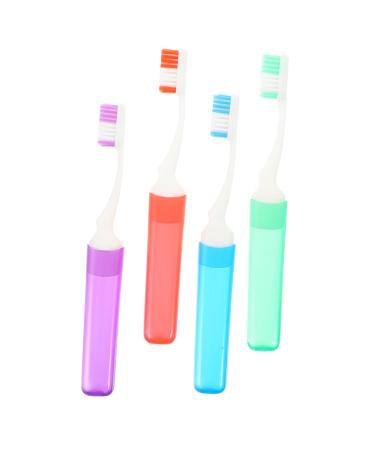 Collbath 4 pieces of toothbrush portable travel toothbrush toothbrushes for the outside household toothbrush collapsible toothbrush children toothbrush little toothbrushes