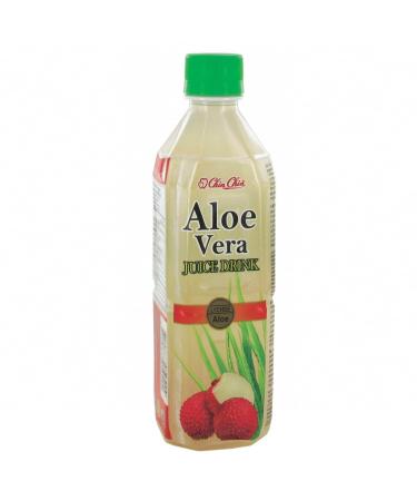 CHIN CHIN Aloe Vera and Litchi/Lychee Juice Drink 500ml - Chin Chin Brand (Pack of 12 bottles)