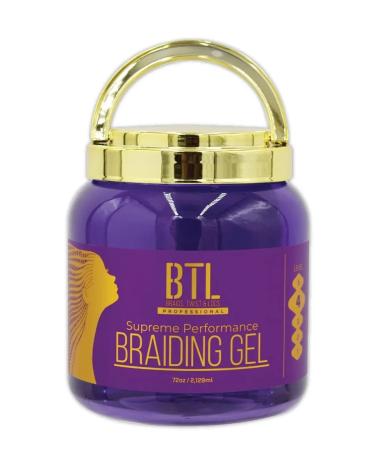 BTL Braiding Gel Supreme 72 Oz Bulk Super Size Jar - Ultimate Hair Styling Solution for Braids Locs & Twists | Long-Lasting Strong Hold | Non-Greasy & Lightweight Formula | Natural Ingredients for Healthy Hair Growth