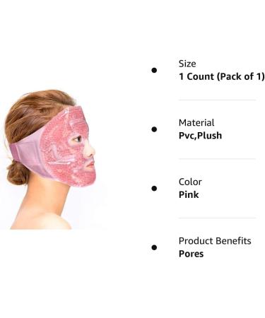 LotFancy Gel Beads Face Mask - Hot Cold Therapy for Full Face, Reduce Migraines, Headache, Stress, Puffy Eyes & Dark Circles - Adjustable Strap, Soft Fabric - Reusable Pink - Buy Online on GoSupps.com