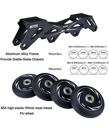 Professional Inline Skates for Men and Women | Comfortable Speed Racing Skates | Beginner Roller Skates | Black | Size Men 5.5/Women 6.5 - Buy Online on GoSupps.com