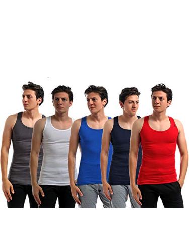 Pack of 5 Cotton Sleeveless Shirt - Multi Color
