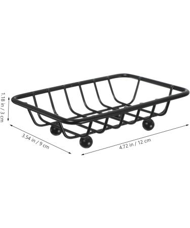 Anneome Soap Holder Bathroom Soap Dish Metal Soap Rack Soap Container Soap Dishes for Bar Soap Shower Soap Dish Soap Dish for Shower Travel Bath Soap Face Wrought Iron Black 12.00X9.00X3.00CM - Buy Online on GoSupps.com