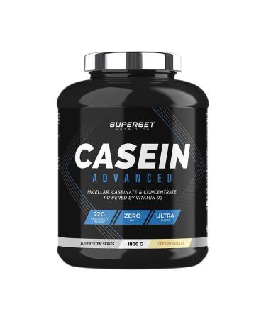 Superset Nutrition - 100% Casein Advanced (1.8 kg) - Slow Assimilation Protein - Dry Anti-Catabolic and Muscle Gain Goals - Low Sugars Enriched with Vitamin D3 - Creamy Vanilla