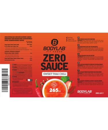 BODYLAB24 Zero Sauce Sweet Thai Chili 265ml - Low Calorie Fat & Sugar Reduced Dressing for Healthy Diets - Buy Online on GoSupps.com