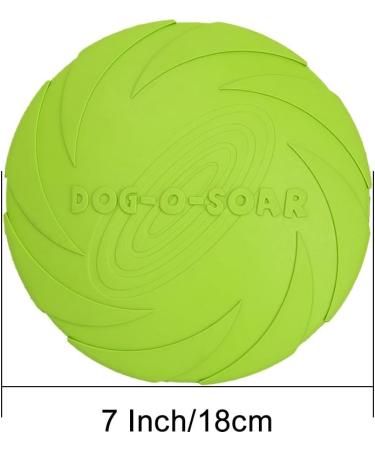 Vivifying Frisbee Dog - 2 Pack 18cm Natural Rubber Dog Frisbees for Land & Water (Green & Orange) - Durable & Fun! - Buy Online on GoSupps.com