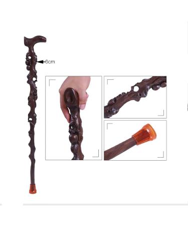 Cane Elderly Crutches Solid Wood Walking Stick Black and Ebony Fine Carving 89cm Long Available as Needed Truncated by Yourself beautiful scenery - Buy Online on GoSupps.com