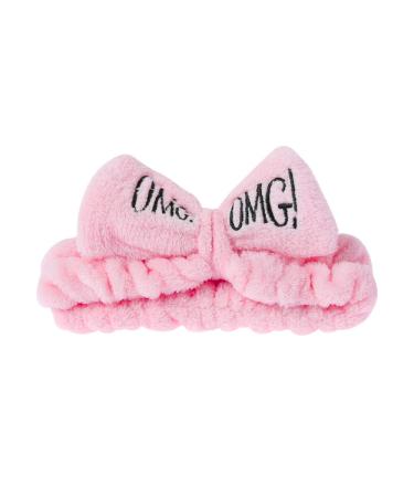 Omice Pink Hair Tie - Spa Bathroom & Makeup Loop | Coral Fleece Women's Headband | OMG Letters Beauty Hair Strap - Buy Online on GoSupps.com