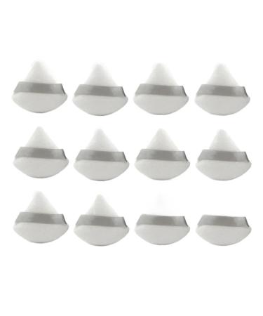 1-12Pcs Triangle Velvet Powder Puff Flours Mini Face Makeup Sponge Cosmetics Soft Cotton Face Powder Puff Lightweight Washable (Color : 12Pcs-Black-01)