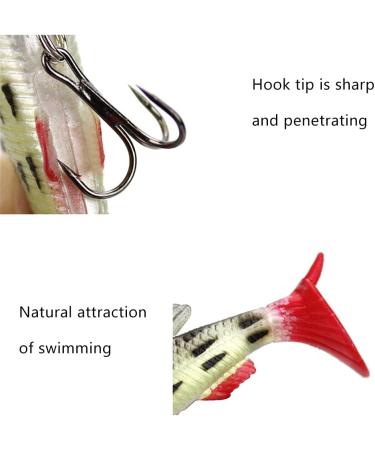 Ymdz Fishing Bait Set - Crankbait Wobbler Artificial Baits for Pike & Perch - Freshwater & Brine Rubber Fish with Trigger Hooks - Buy Online on GoSupps.com