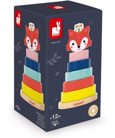 Janod Baby Forest Wood Stacking Fox | Early Childhood Learning Toys | Fine Motor Skill Development | Ages 1+ - J08014 Fuchsbabywald - Buy Online on GoSupps.com