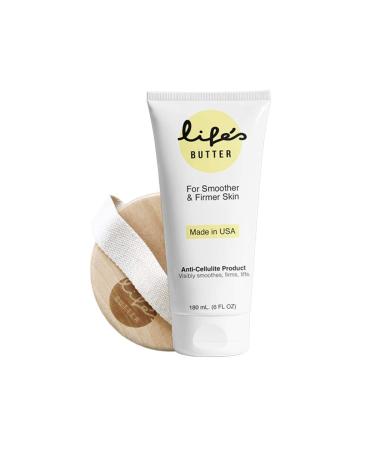 Life's Butter Anti-Cellulite Cream with Coenzyme Q10  L-Carnitine and Coconut Oil | Skin Smoothening Natural Product | Skin Firming Lotion Cellulite Remover Treatment | 6 fl oz