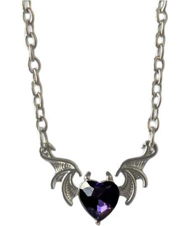 Kuaiyiju Gothic Heart Devil Wing Choker Necklace - Violet Alloy Party Jewelry - Buy Online on GoSupps.com