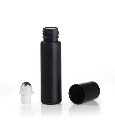Elfenstall 5PCS 10ml Glass Roll-on Bottles with Stainless Steel Roller - Cool Black Design for Essential Oils and Perfumes - Buy Online on GoSupps.com