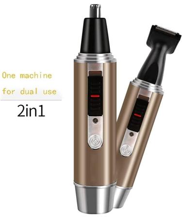 USB Rechargeable Ear and Nose Hair Trimmer - Waterproof Dual Edge Blades for Men & Women | Professional Hair Clipper (Brown - Buy Online on GoSupps.com
