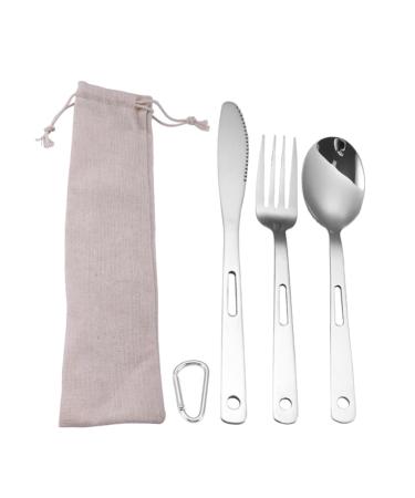 BESPORTBLE Travel Cutlery Titanium Camping Utensils Camping Picnic Cutlery Utensil Set Spoon Fork Knife Portable Picnic Cutlery Kit Camping Cutlery