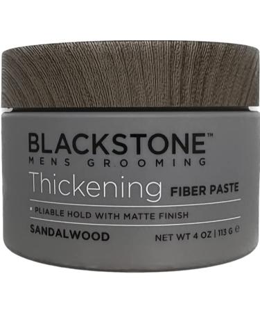 Blackstone Men's Grooming Thickening Fiber Paste Gel for Hair Styling - Adds Volume with Pliable Hold & Matte Finish | Paraben & Cruelty Free | Made in USA  Sandalwood (4 oz)