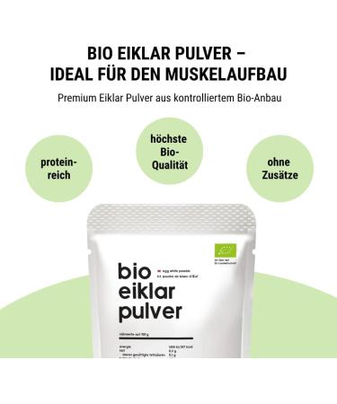Organic Workout Organic egg white powder pure egg white protein from organic eggs for cooking baking and shakes pasteurized spray dried 450g GreenOrganic Eiklar 400 g - Buy Online on GoSupps.com
