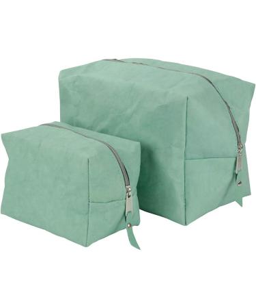 Biozoyg Polly Vegan Cosmetic Bag Size M - Stylish Zipper Organizer in Washable Leather Optics Paper - Mint - Perfect for Makeup and Travel - Buy Online on GoSupps.com