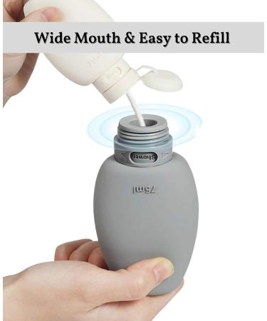 UULANFA Silicone Travel Bottles Set - Leak Proof Squeezable Toiletries Containers - Shampoo, Lotion, Soap - Gray/Blue/White (3 Pack) - Buy Online on GoSupps.com