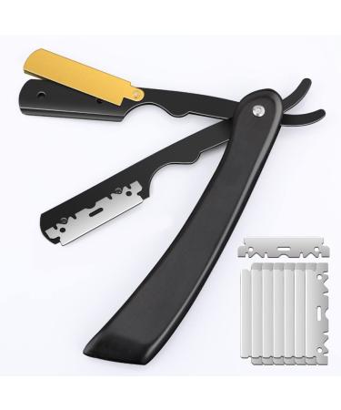 Professional Barber Straight Razor with 100 Single Edge Blades Premium Stainless Steel Shaver Razor for Men Home & Salon Grooming Using (NO.41)