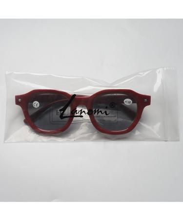 Lanomi Unisex Reading Glasses with Sun Protection & Blue Light Filters - Prescription-Ready Red Frame Gray Lens 3.0x - Buy Online on GoSupps.com