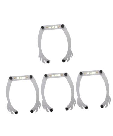 FOMIYES 4pcs White Outfit White Eyebrow Ruler Mapping Brow Mapping Tool Set Aluminum Alloy Eyebrow Line