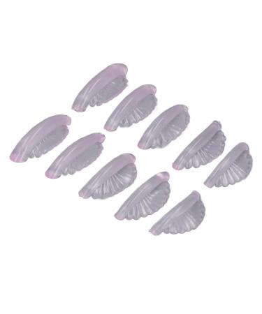 Sonew 5pairs Shell Lash Rod Silicone Self Adhesive Eyelash Curling Pad for Makeup Beauty Salon Washable Reusable 5 Sizes for Different Curled Effects