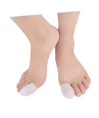 Lurrose 2 Pair with Hole Protective case Silicone Case Toe Bandage Tube pad Toe Cover Big Toe Sleeve Buffer Tube Silicone Finger Protector Protective Gear Splitter Thumb Protector Corn White Size 2