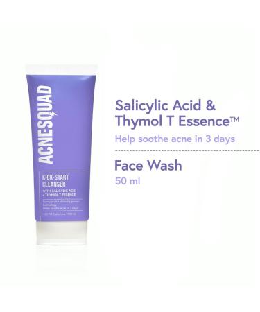 Acne_Squad Face Wash - Salicylic Acid & Thymol T Essence for Acne-Prone Skin | Hydrating Non-Drying Cleanser for All | 100ml - Buy Online on GoSupps.com