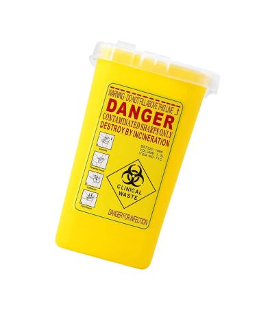 Healvian Sharps Container Sharps Disposal Container Biohazard Needle and Syringe Disposal Small Sharps Bin Professional Needle Container (Yellow) Sharps Disposal Box