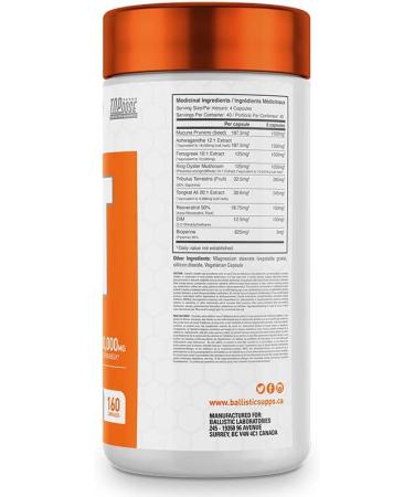 BALLISTIC SUPPS - TRT - TESTOSTERONE BOOSTER - 160 CAPSULES - 40 Servings - Muscle Building - Harder - Stronger - Faster - Buy Online on GoSupps.com