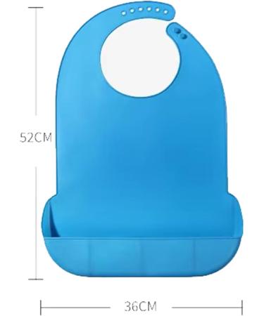 Yygmss Blue Waterproof Adult Bibs - Silicone Adjustable Washable & Easy to Clean for Seniors - Buy Online on GoSupps.com