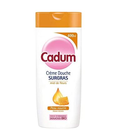 Cadum Cadum Extra-Rich Shower Cream Organic Sweet Almond Oil and Organic Flower Honey Protects Dry Skin - 400ml Bottle