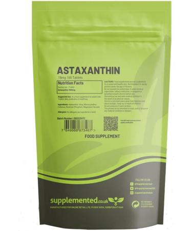 Organic Astaxanthin 18mg | 180 Vegan Tablets | Algae Antioxidant Supplement - Buy Online on GoSupps.com