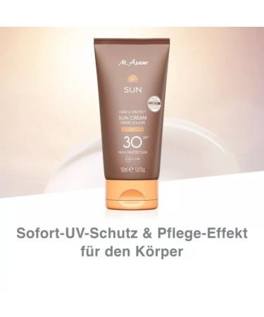 M. Asam Sun Care & Protect Body Sonnen Cream LSF 30 - Vegan Waterproof Sunscreen with Shea Butter & Vitamin E - Immediate UV Protection (150ml) - Buy Online on GoSupps.com