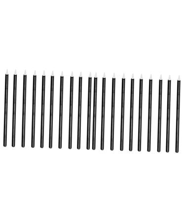 Angoily 200 pcs Disposable Head Sticks Practical Eye Makeup Applicator Black Brush Eyeliner Fiber 9x0.7cmx2pcs Blackx2pcs