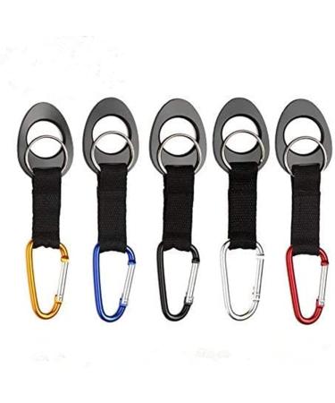 Durable Silicone Water Bottle Holder Clip Hook Carrier with Carabiner attachment & Key Ring, Fits Any Disposable Water Bottles for Outdoor Activities Bike Camping Hiking Traveling Daily Use (1)