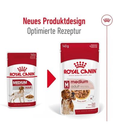 Royal Canin Medium Adult Wet Dog Food Pouches 20 x 140g - Buy Online on GoSupps.com